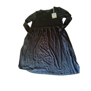 NWT Gudrun Sjoden Black Long Sleeve Jersey Dress L Lagenlook Minimalist